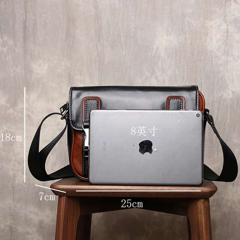 New Casual Handbag Leather Briefcase Men's Postman Flip Cover Crossbody Business Office Bag