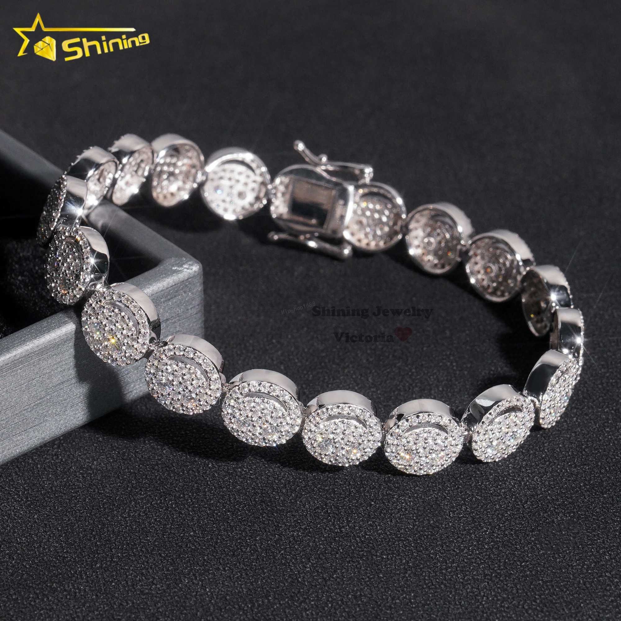 New design sterling silver 925 vvs moissanite fine jewelry smile tennis chain bracelet for men or women