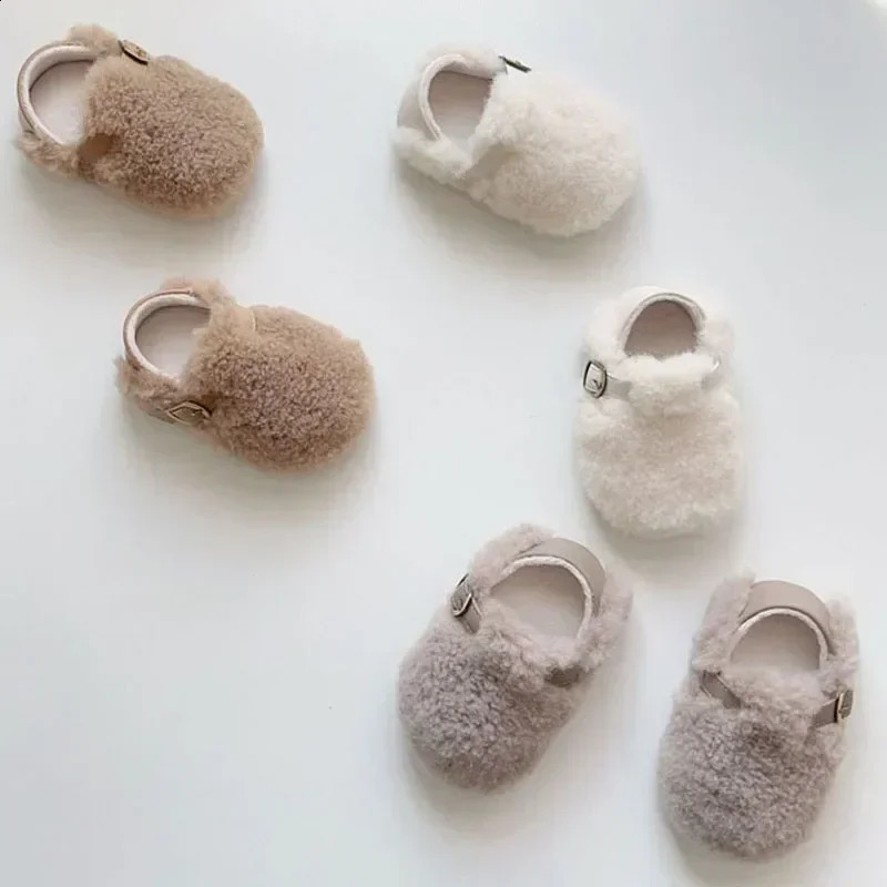 Baby Shoes Fashion Plush Cotton Children First Steps Walkers Thickened Winter Autumn Warm Boy Shoes Kids Soft Footwear 0-2 Years 250214