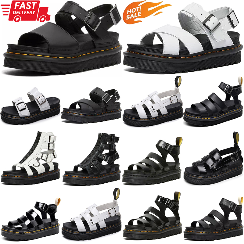 Free Shipping Designer Sandals Leather Sandal for Women doc martin shoes classic ankle booties platform Shoe ladies luxury buckle slides slippers
