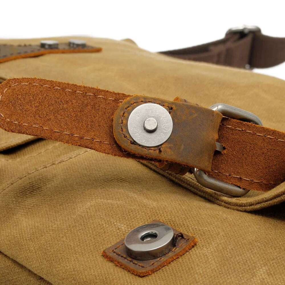 Vintage For Men Men's Oiled Canvas Messenger Bag Single Shoulder Crossbody Laptop School Bag Crossbody