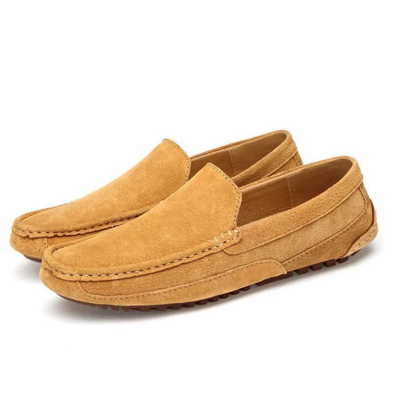 Suede Leather Man Loafers Casual For Boat Handmade Men Slipon Driving Shoes Male Moccasins atos