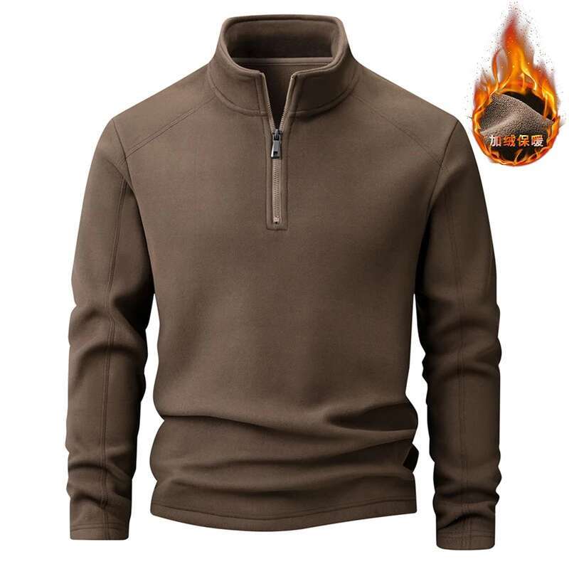Men's Plus Veet Sweatshirts Large Size Winter Polar Fleece Stand-up Collar Zipper Long-sleeved Oversized Solid Color L-9XL Top