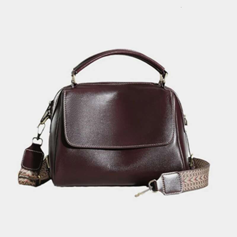 Hifashion Vintage Genuine Leather Boston Shoulder Bags For Women 2025 Trend Designer Crossbody Purses Work Tote Ladies Handbags