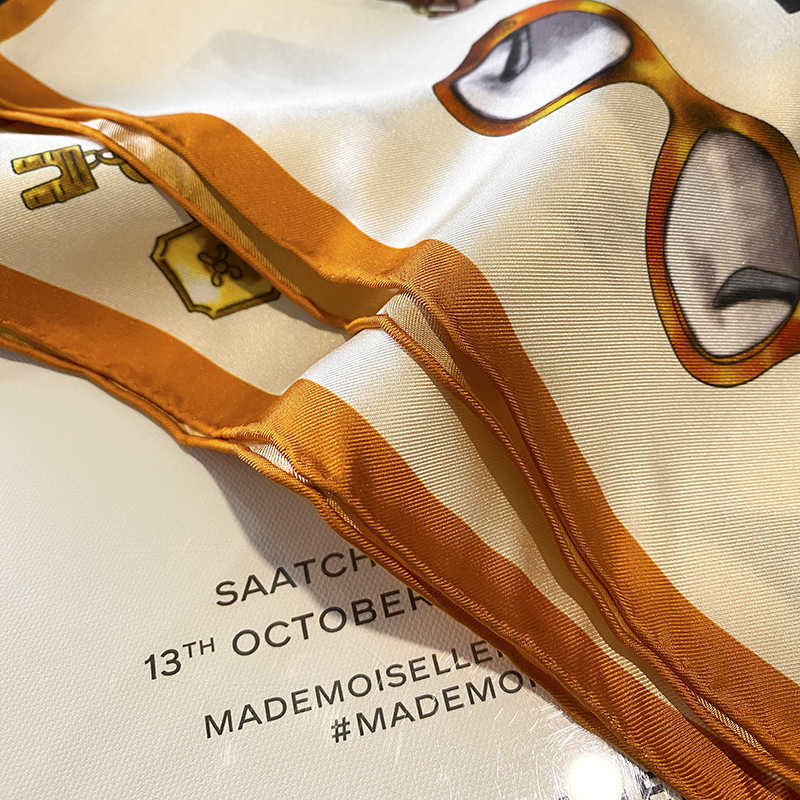 Spring and Autumn Seasons New Professional French Scarf 70 Twill Silk Square Scarf Mulberry Silk Decoration Scarf Fashion Girl