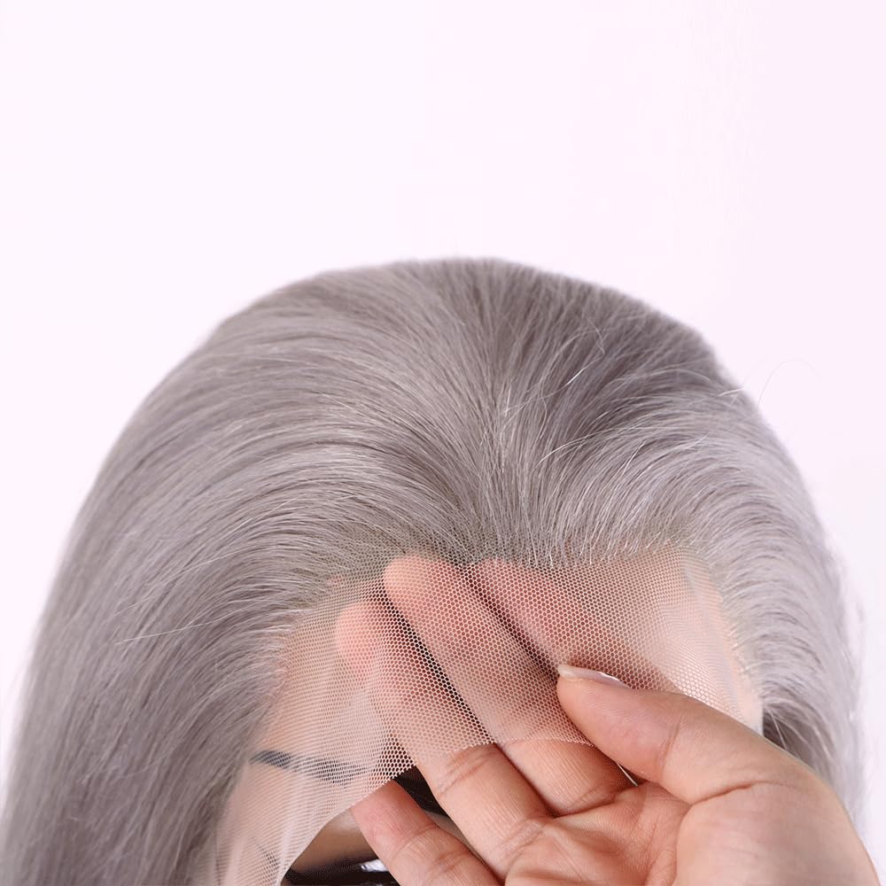 Silver Lace Front Wigs Human Hair Silver Gray Straight Human Hair Wigs 13x4 HD Transparent Lace Frontal Wig raw virgin Gray Wigs for Women