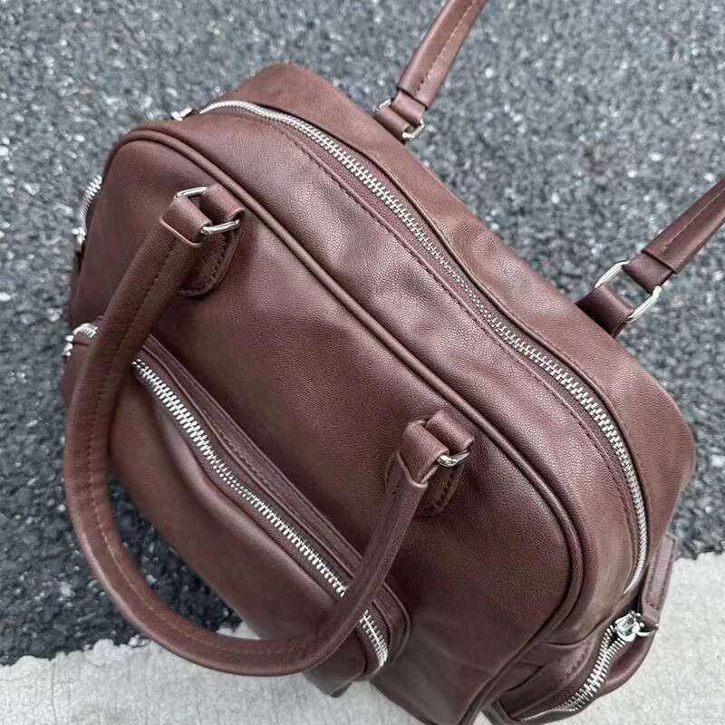 Vintage Tote Bags For Women Designer Handbags Purses 2024 New In PU Leather Top Handle Multiple Pockets Underarm Shoulder