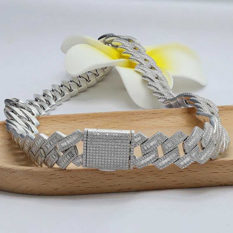 Paston Customized Jewelry Iced Out 925Silver Moissanite Big Size Cuban Chain 18mm 22inch vvs Diamond Hiphop Jewelry