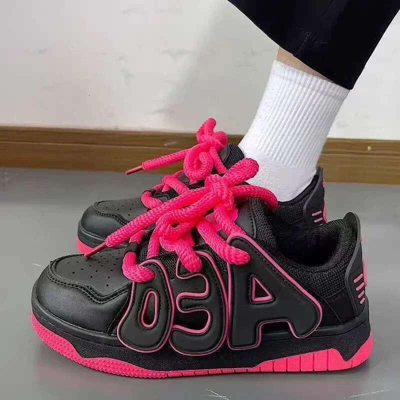 Sports Light Sneakers Lace Up Women's Athletic Shoes Daily Rou tine Walking Deals Trends 2024 Ladies Footwear Korean Y
