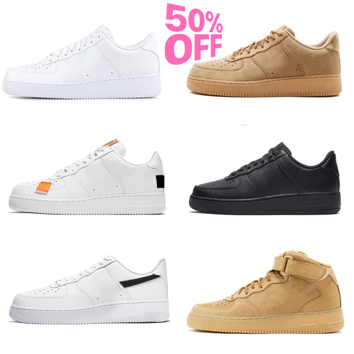 Designers ONE 1 Mens Women Low Casual Shoes Trainers All White Black Wheat Skateboard Tennis Unisex 1 07 Sports Jogging Shoe High Running Outdoor Jogging Sneakers V68
