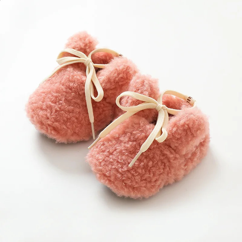Baby Shoes Winter Baby Boy Girl Booties Fluff Soft Toddler Shoes First Lamb Cashmere Anti-Slip Warm born Infant Crib Shoes 250214