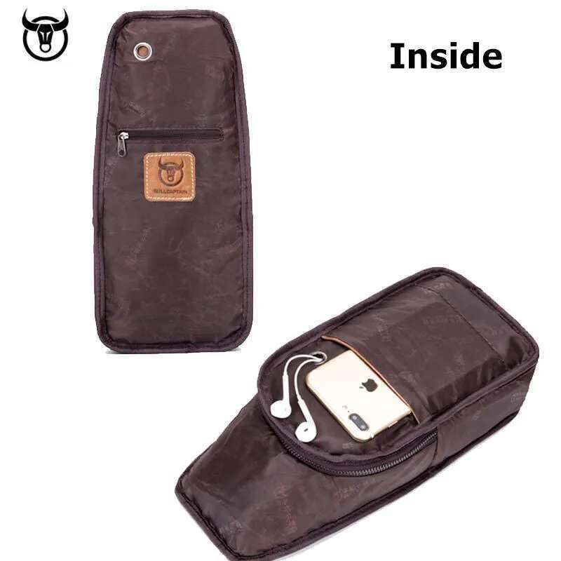Genuine Leather Men's Chest Designer Cowhide Brand Men Crossbody Shoulder Bags Diagonal Package Messenger Bag