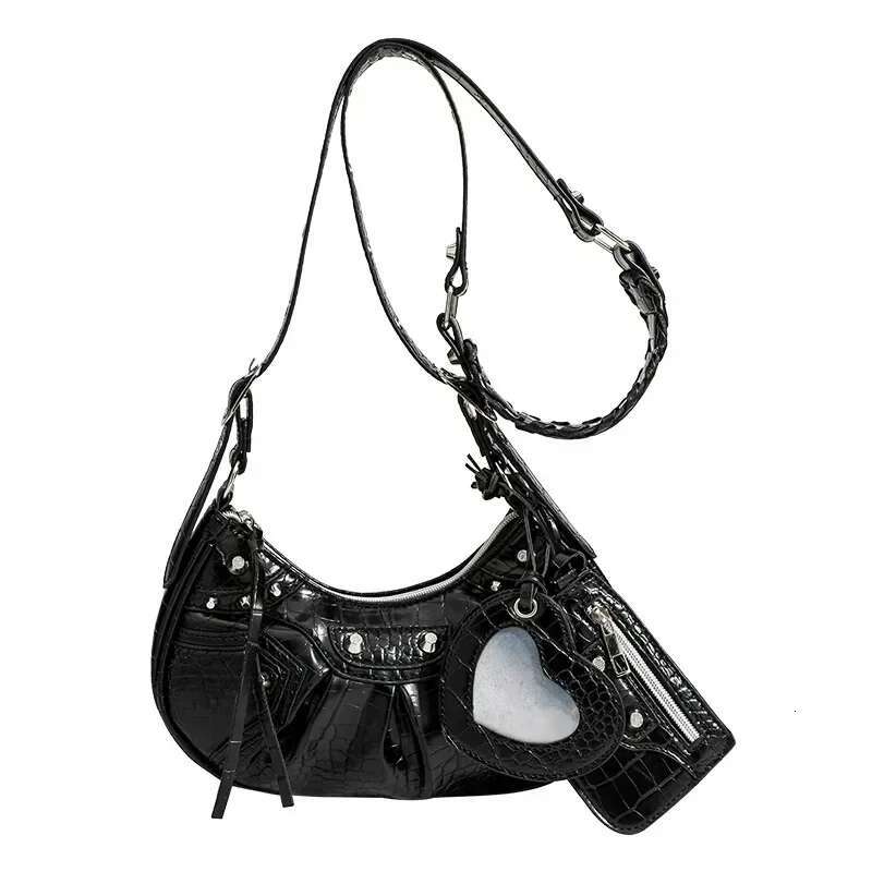 New Niche Design Rivet Y2k Style Underarm Versatile 3-In-1 Portable One Shoulder Crossbody Crescent Bag, Women Handbags