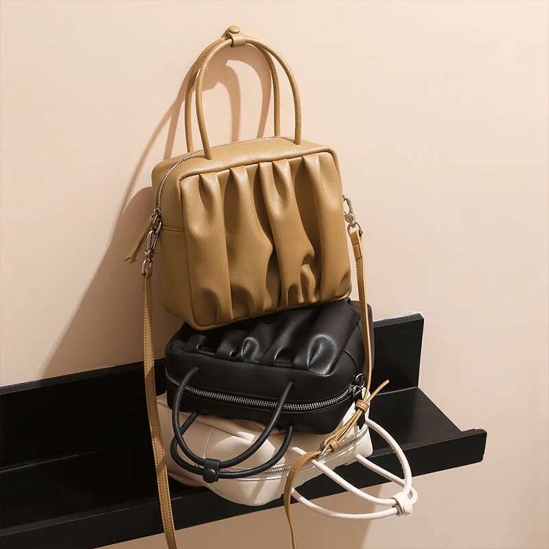 2025 New Women Leather Purses And Handbags Fold Brand