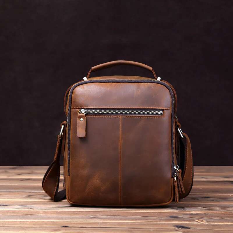 Genine Leather Crossbody Vintage High Quality Cowhide Shoulder Messenger Men's Daily Commuter Bag Gift For Men