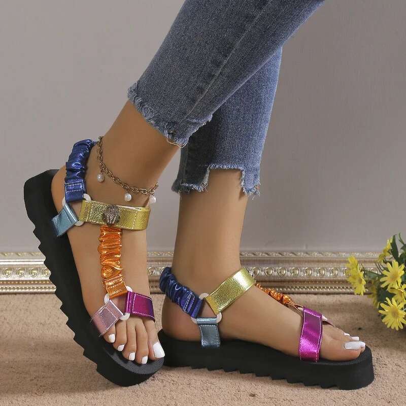 2024Women Color Flat Light Shoes For Ladies Fashion 2024 Outdoor Beach Casual Sandals Atillas Mujer