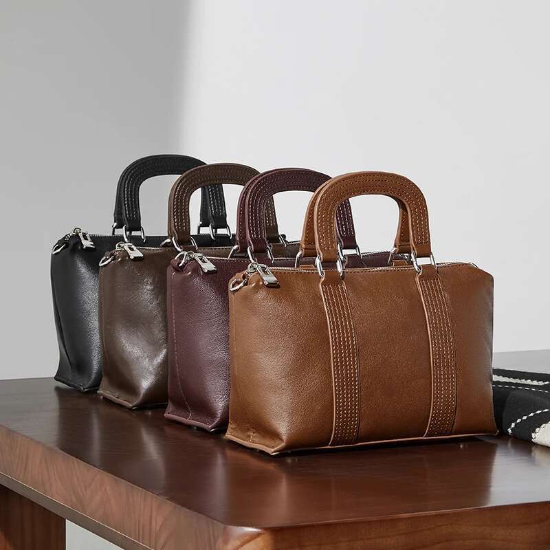 Burminsa Vintage Genuine Leather Pillow Small Shoulder Crossbody Bags For Women 2025 Trend Designer Tote Purses Ladies Handbags