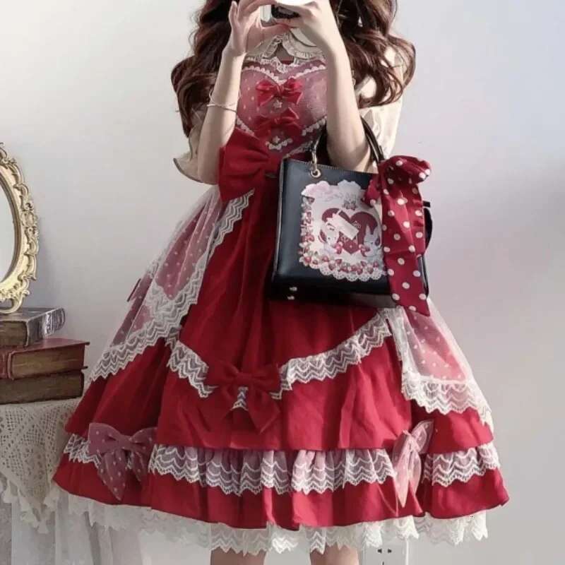 New Lolita Sweet Strawberry Crossbody Elegant JK Uniform Hand 2025 Print Cartoon Cute Shoulder Bag Bolsos