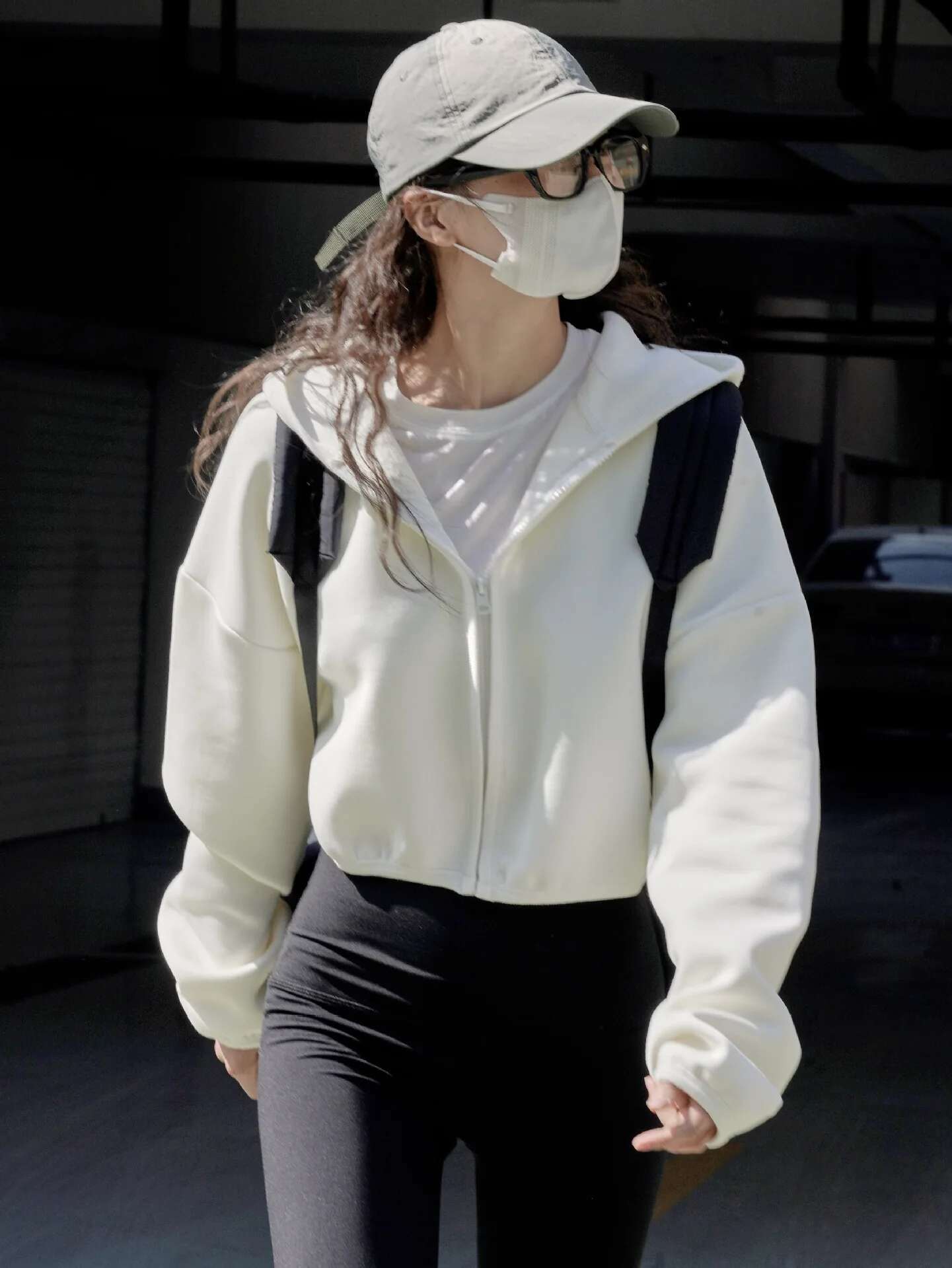 Spring and Summer Women's Casual Solid Loose Short Hooded Sweatshirt