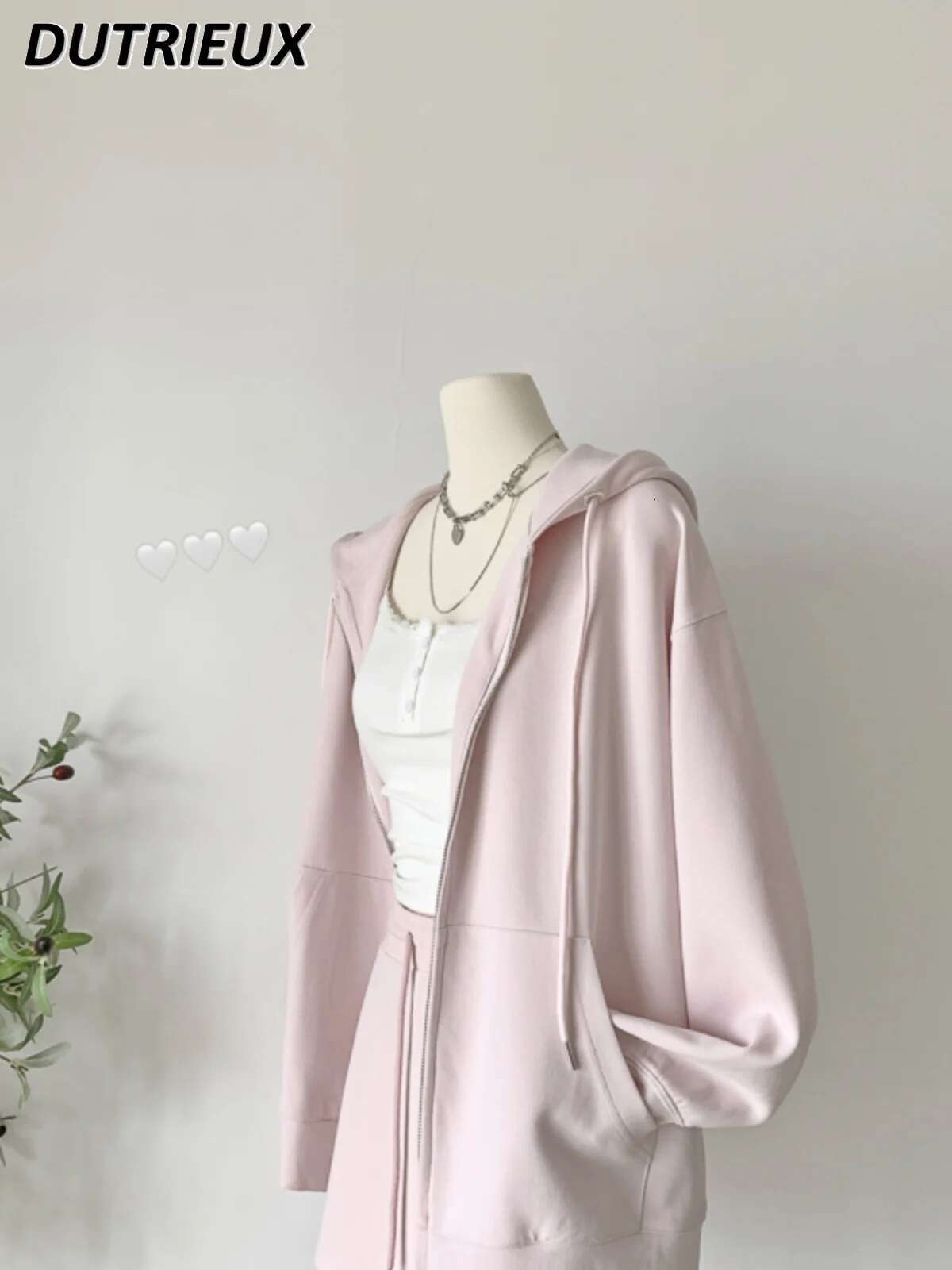 Fashion High Waist Korean Style Oversize Cardigan Sweatshirt Casual Jacket Women Spring and Autumn New Long Sleeve Hoodie Coat