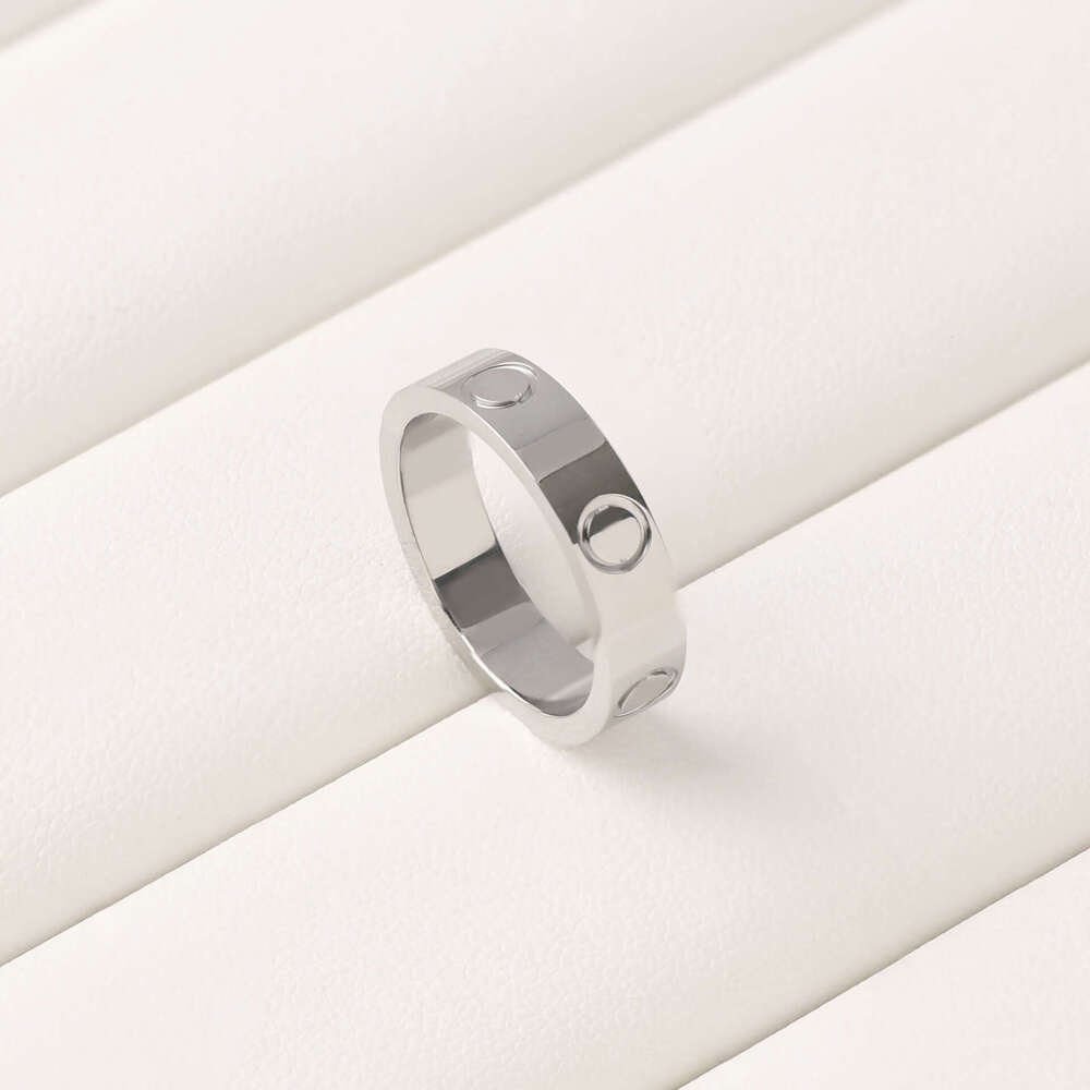 High version card home CNC precision titanium steel jewelry, one line love fashionable matching ring, gold wrapped sier ring