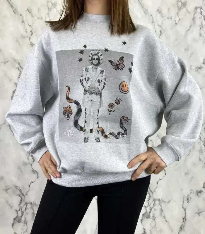 GREY sweatshirt autumn new winter clothes women long sleeve crew neck sweatshirts female streetwear