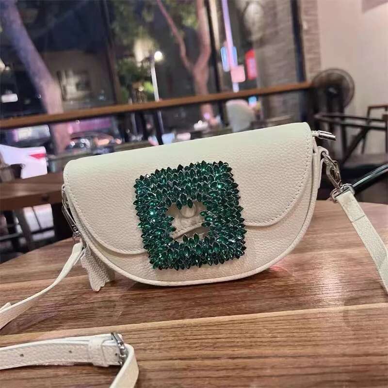 Autumn New Crystal Shiny Dias Women Fashion Handbag Genuine Leather Cowhide Shoulder Messenger Bag Lady Female Purse