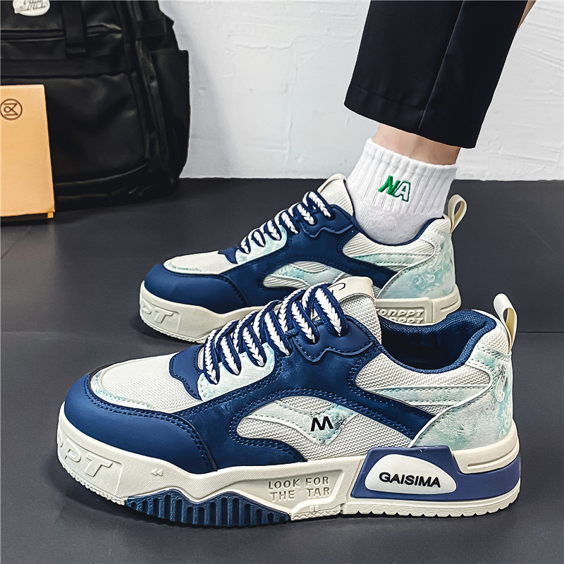 Men Casual Shoes Thick Sole Fashion Versatile Low-top Breathable Triple Beige Blue Green Free shipping
