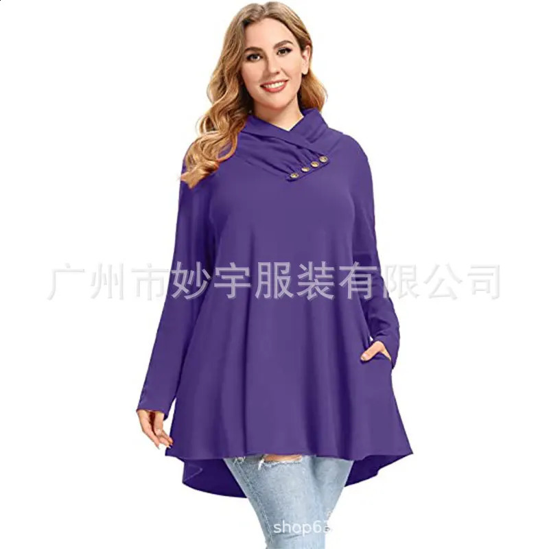 Selling Womens Style Creased Large Size Top Long Sleeve Casual Pullover Button Shirt From China 250210
