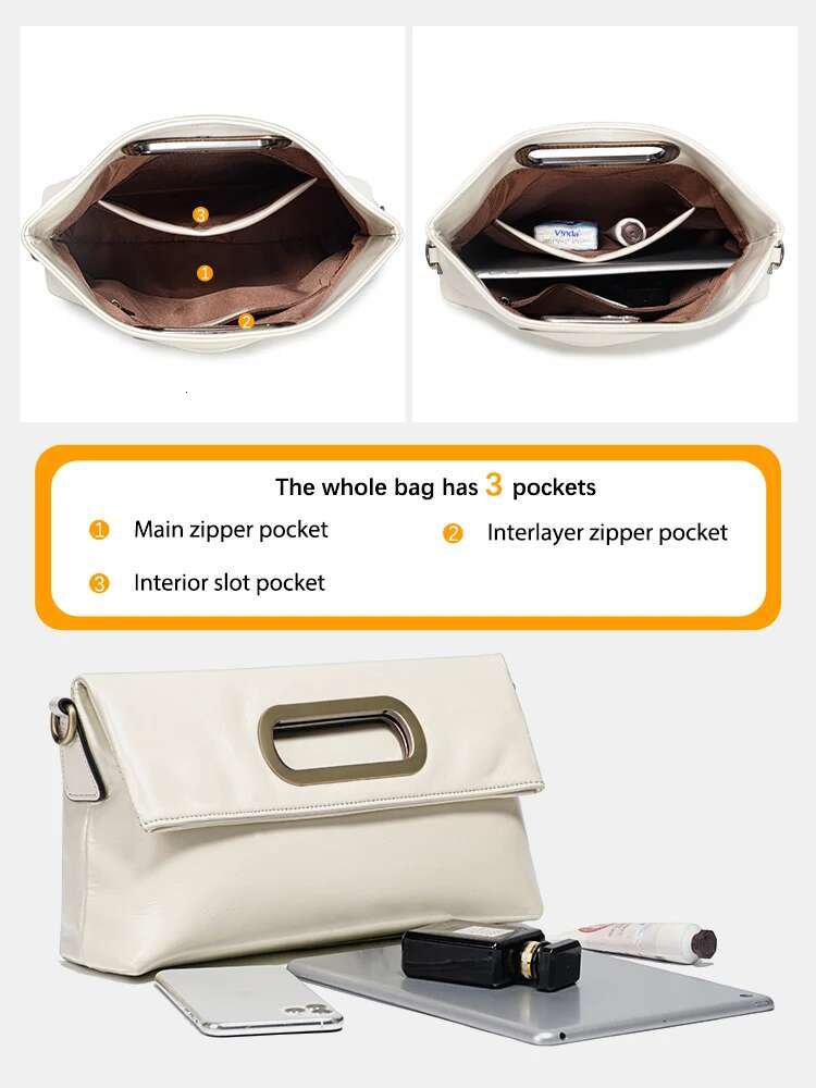 Zency Genuine Leather Vintage Designer Handbag For Women Large Capacity Shoulder New Brown Crossbody Tote Bag Purse 2025