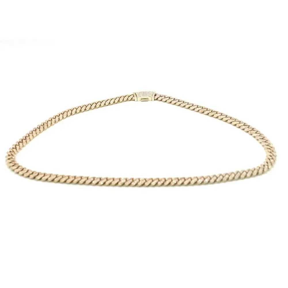 Pass Diamond Tester 925 sterling silver 2 rows Prong Setting Hip Hop Chain 8/10/12mm Cuban Chain Moissanite