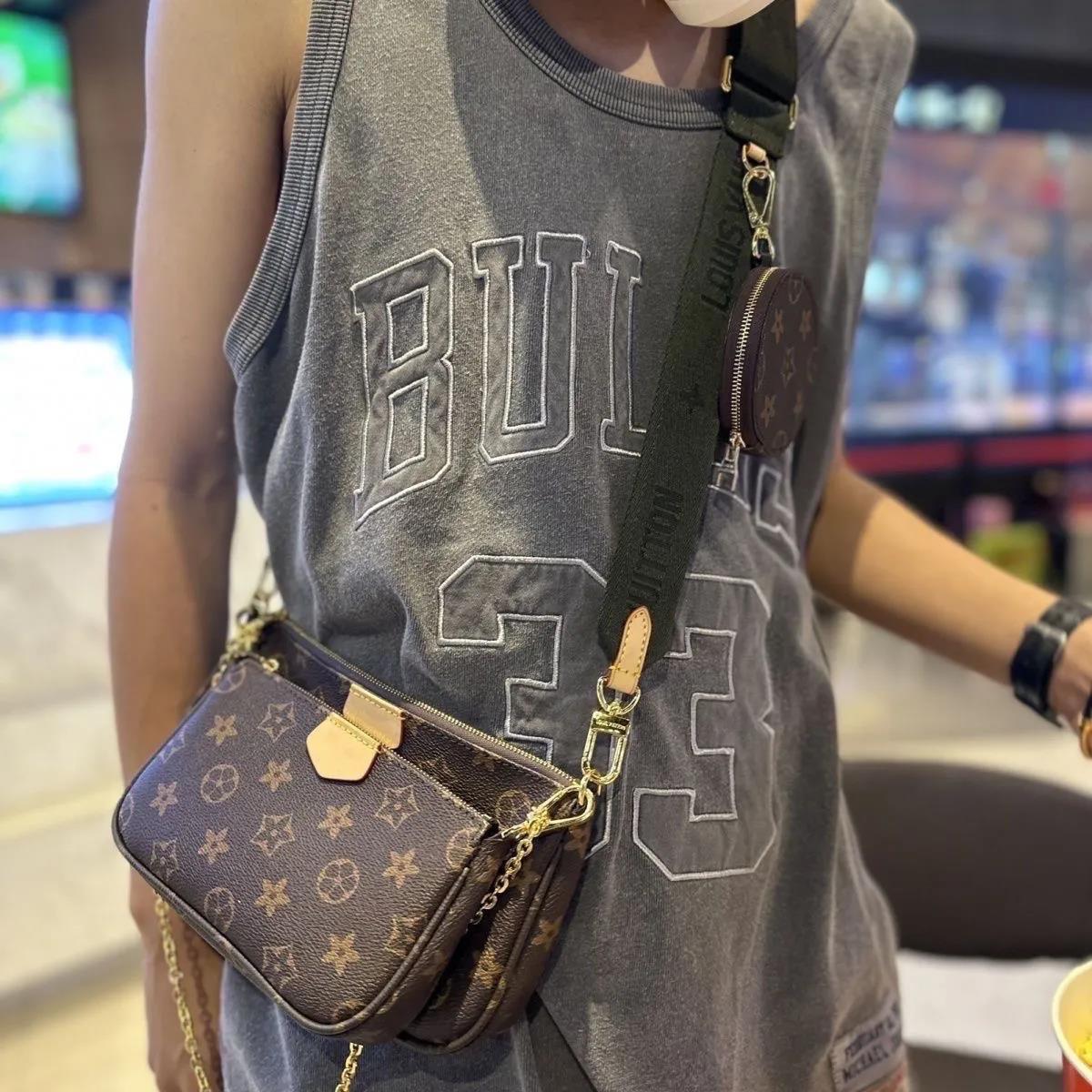 Designer Bag Classic Old Flower Brown Five In One Shoulder Bag Seven Color Shoulder Strap Clutch MULTI POCHETTE Women's Messenger Bag Wallet Luxury Fashion bag