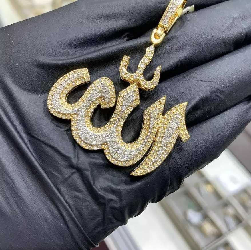 Luxury Brand Jewelry Mossanite Pendant Customized Letter Sign Pendant Vvs Moissanite Hip Hop Pendant Customization Wholesale