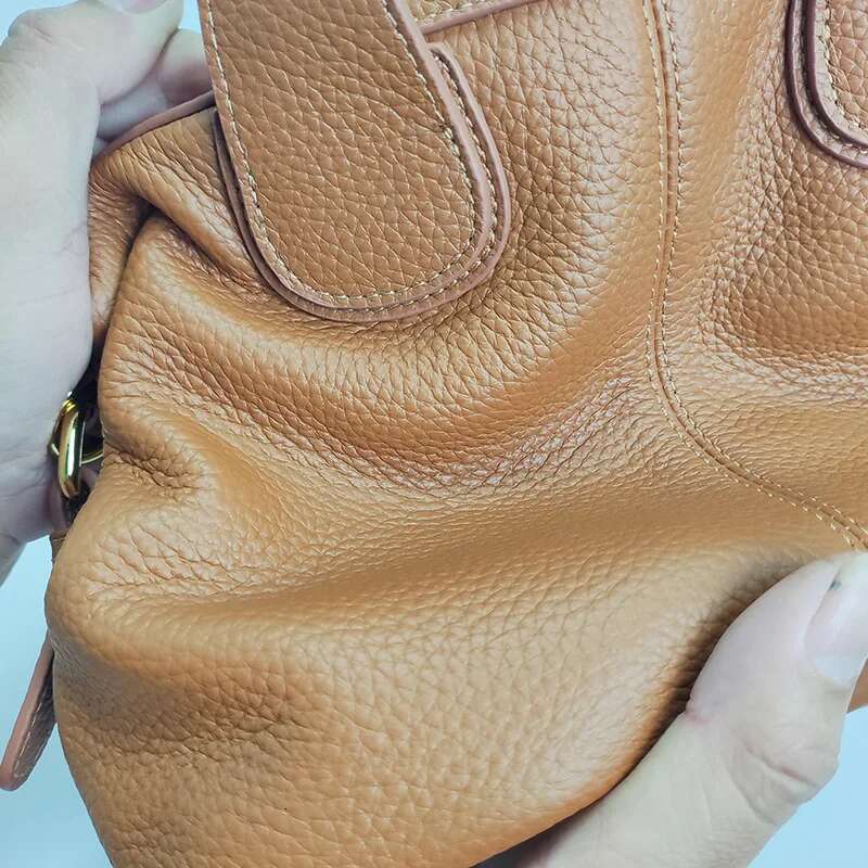 2025NEW Elegant 100% Natural T Cowhide Leather Tote Wide Straps Female Shoulder Grey Black Doctor Bag Girl Handbag