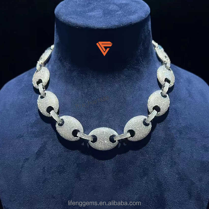 Lifeng Jewelry Hip Hop Cuban Chain Fine Jewelry Vvs Diamond Moissanite High Quality Cuban Chain Pendant