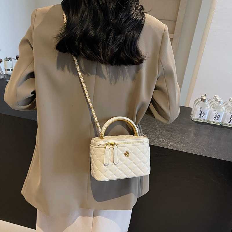 Dia Grid Chain Crossbody Bag: Small, Trendy Bucket Bag for Women - High hot Quality Texture, Handheld Design