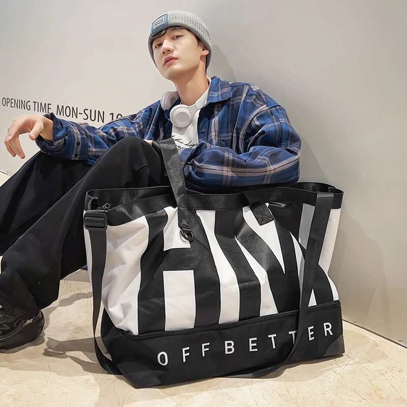 Trendy Fiess Men's And Women's Travel Large Capacity Handheld Crossbody Bag Short Distance Lage