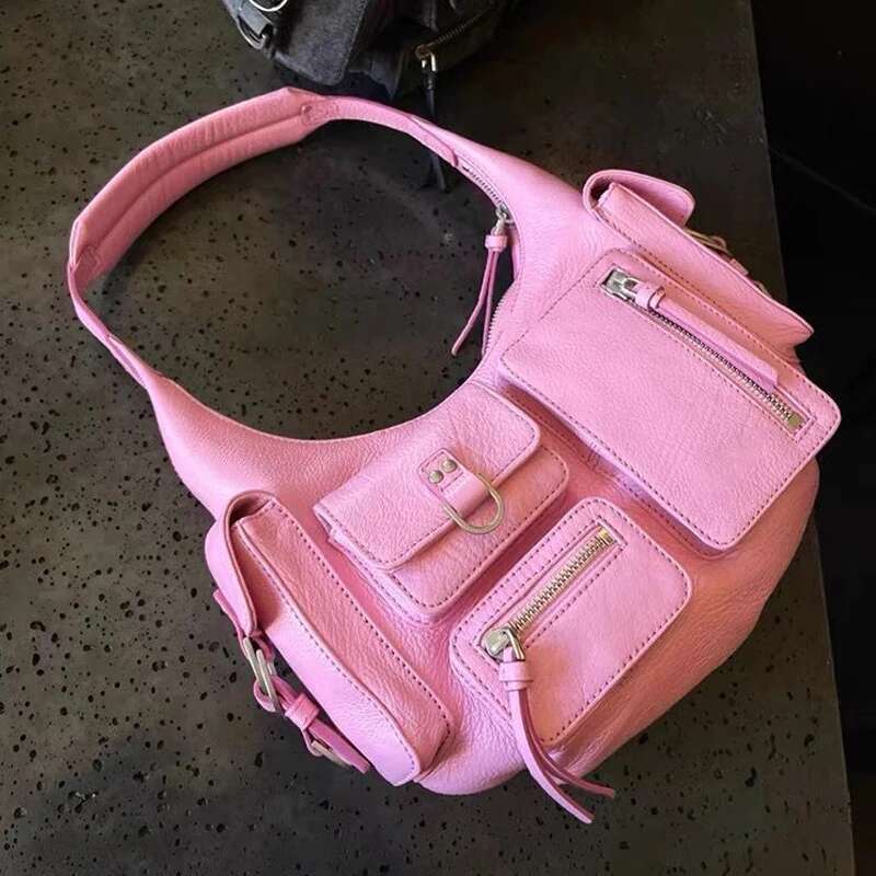 Moto & Biker Y2k Half Moon Bags For Women Designer Handbags Purses 2023 New In Zipper Multiple Pockets Underarm Shoulder