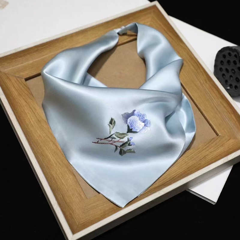 Su embroidery hand embroidered mulberry silk scarf is a must-have silk handkerchief for gift giving and personal use