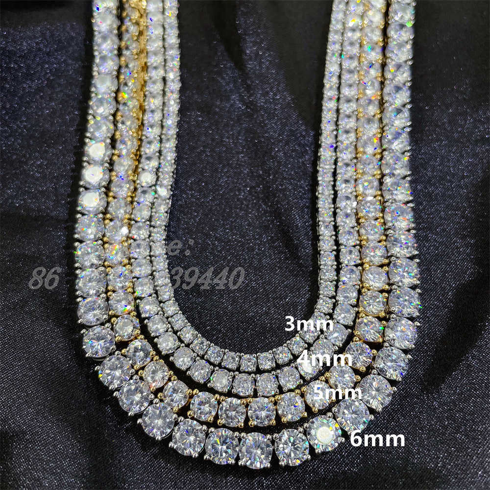 Super Cost-effective Price Wholesale 3mm 4mm 5mm 6mm Iced out Tennis Chain Brass And Silver cz Diamond Tennis Chain Wholesale