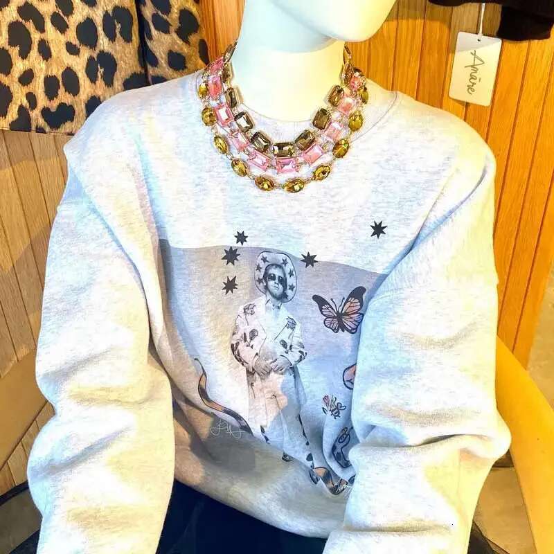 GREY sweatshirt autumn new winter clothes women long sleeve crew neck sweatshirts female streetwear