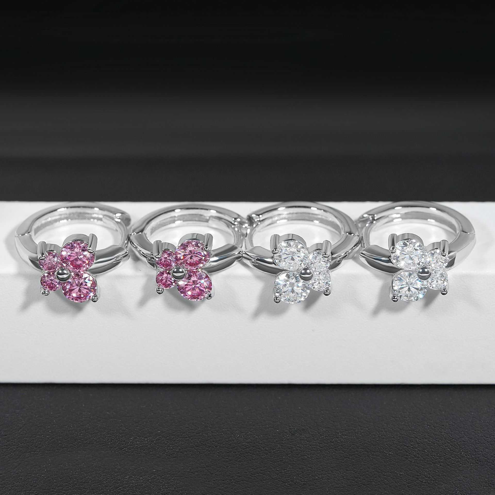 New pure silver inlaid with D-color moissanite earrings hot selling butterfly style simple and personalized trendy earrings