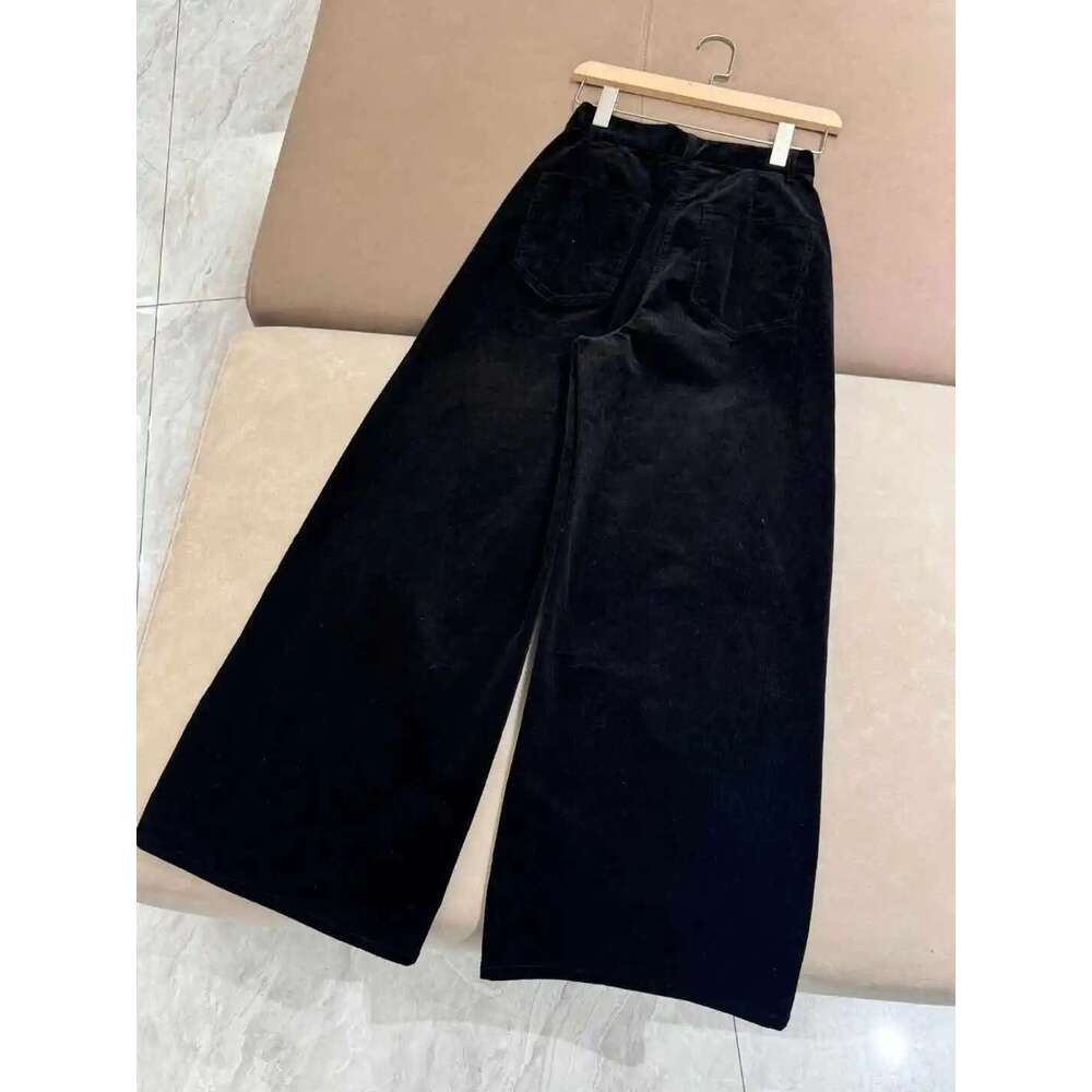 24 Autumn And Winter New Fashion High-Waisted Slim Corduroy Straight Women's Casual Wide-Leg Long Pants