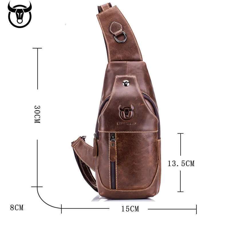 Genuine Leather Men's Chest Designer Cowhide Brand Men Crossbody Shoulder Bags Diagonal Package Messenger Bag