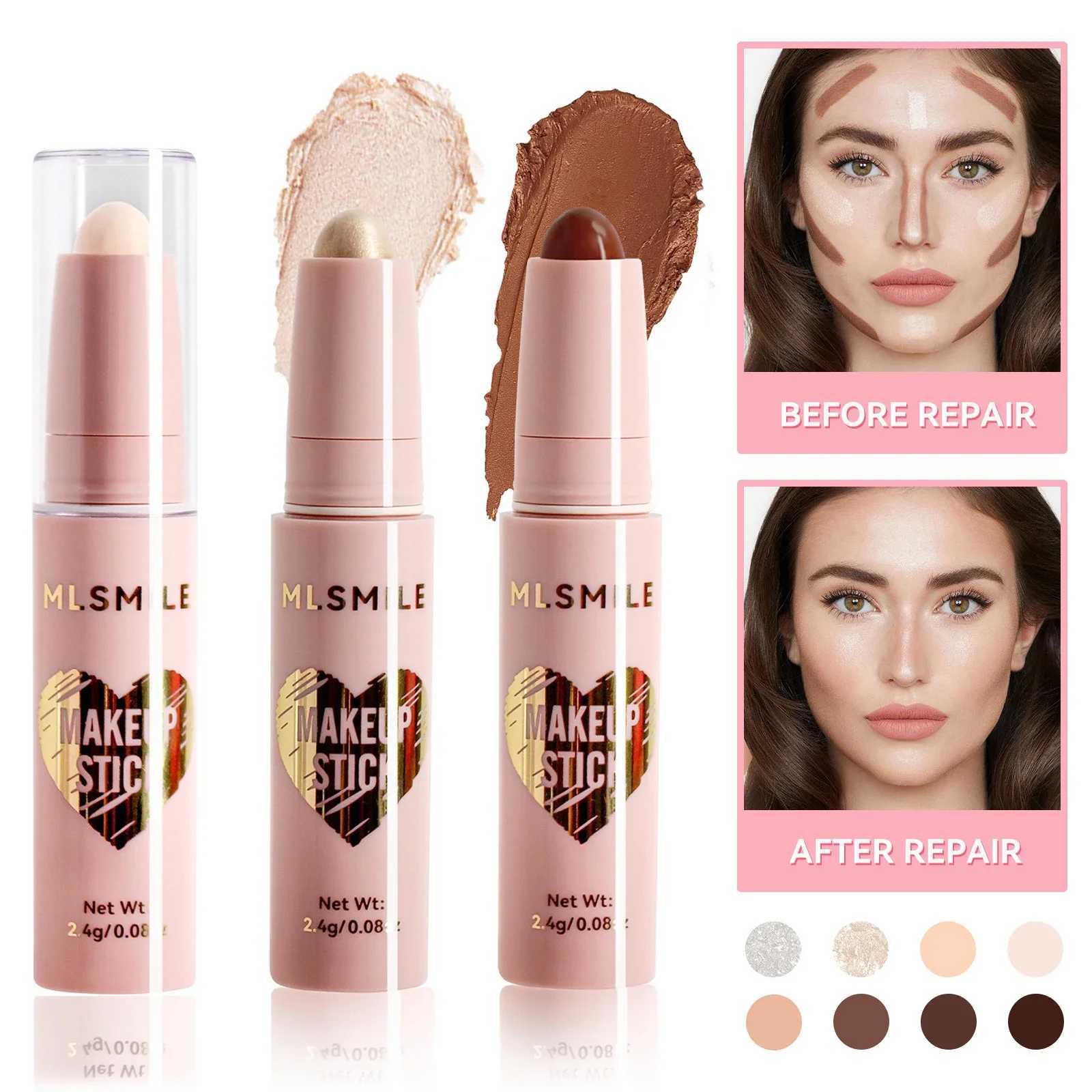 Face Contouring Highlighter Stick Silkworm Highlight Brighten Facial Outline Contour ly Matte Concealer Cream Makeup ToolW250217