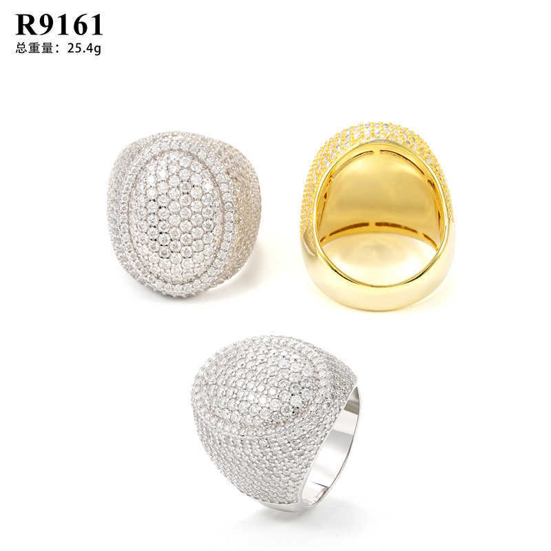 Diamond Hair Hip Hop S925 Silver Set D-Color Moissando Ring for Men and Women Ins Fashion Trend Full Diamond