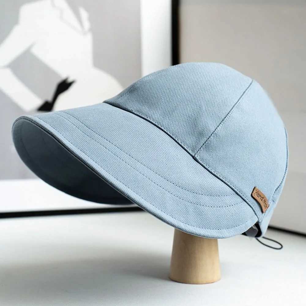 Foldable Wide Brim Sun Hat Drawstring Adjustable Caps for Men Women Beach Hats Summer Quick-drying Visors Fisherman Cap W250217