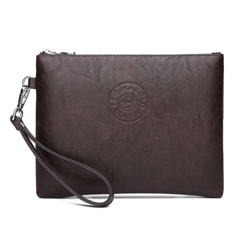 New Business Style Men's Clutch Large Wallet Soft PU Leather Male Wristlet Pack Bag Elegant Leisure Stylish Hand Bags Gift Pouch PU