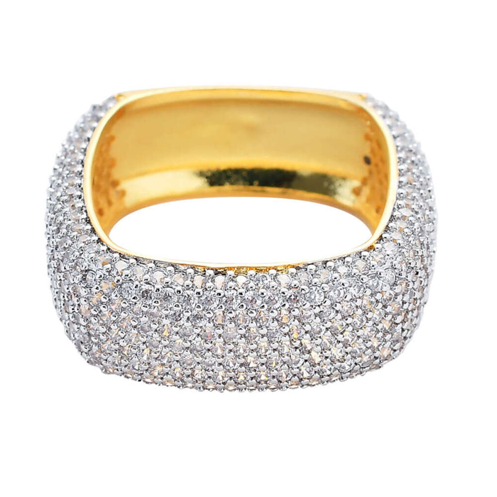 Men's Set with Moissanite Square Hiphop Fashion Brand Ring