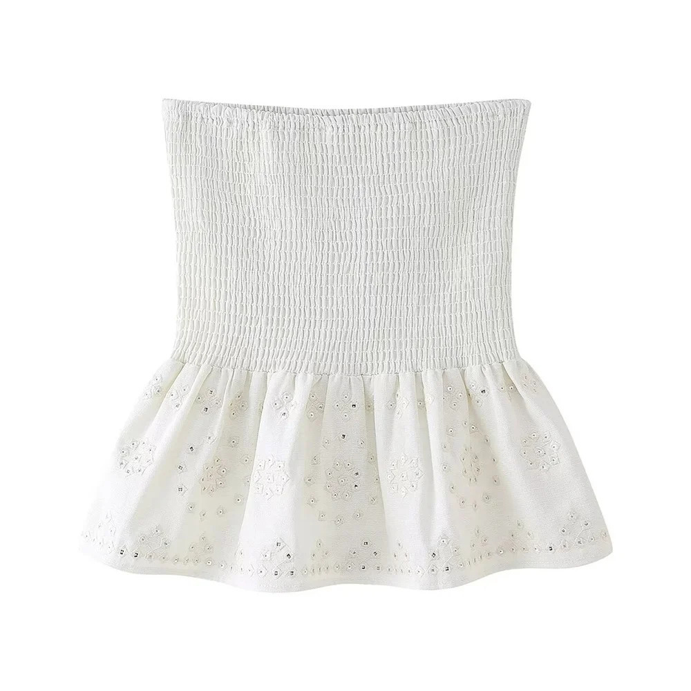 ZAR4 Summer Womens European and American Style Fashion niche sequin ed vest skirt set 250214